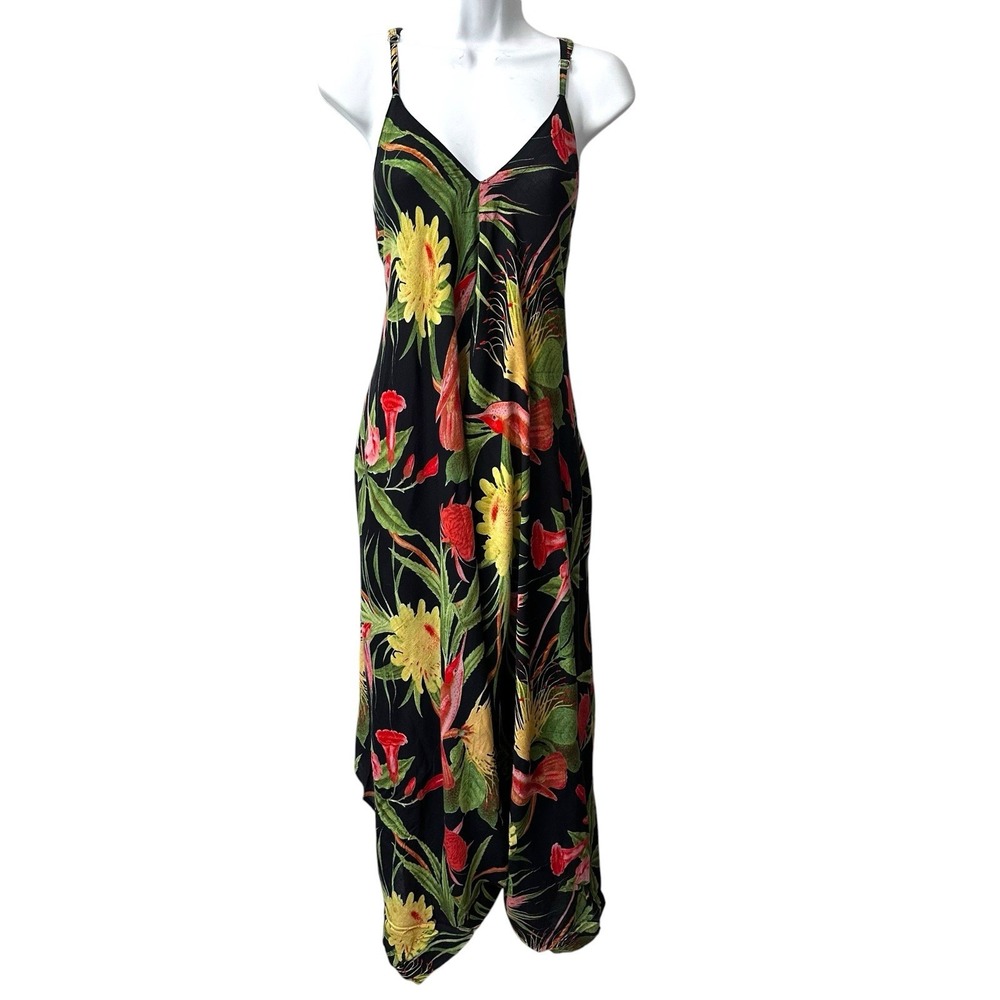 World Market Resort Vacation Tropical Hippie Colorful Harem Pants Jumpsuit S M